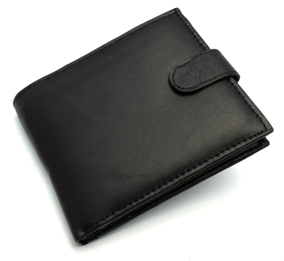 Mens Leather Wallet RFID Blocking Soft Genuine Card Slots Id Window Coin Pocket