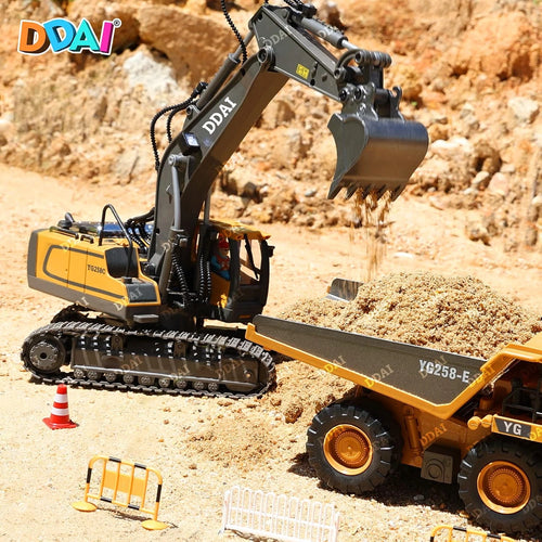 DDAI Remote Control Excavator Toys for Boys 4-7 8-12, Kids Birthday Gift